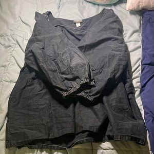 Black Puffy Sleeves Shirt XXL